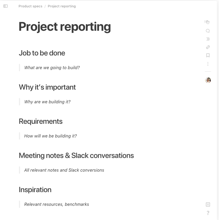 Effective project reporting format