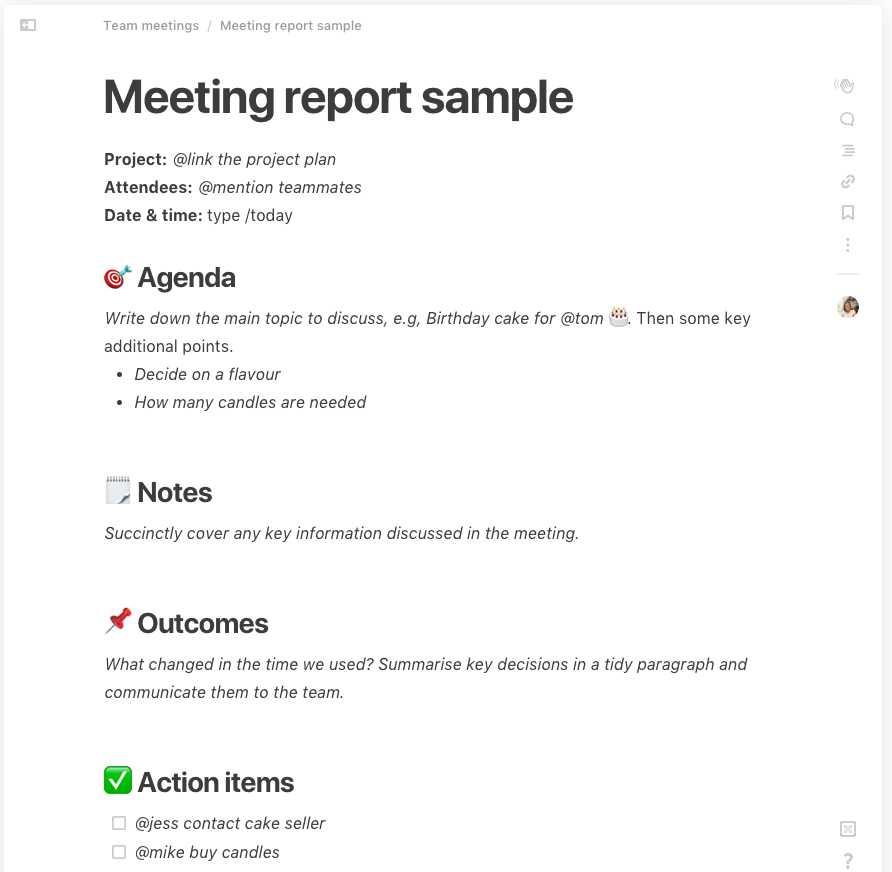 how to write school staff meeting report