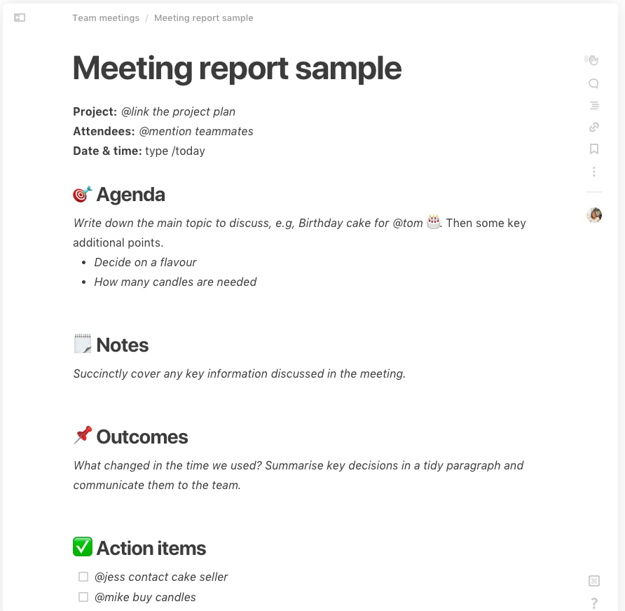 Meeting Report Template